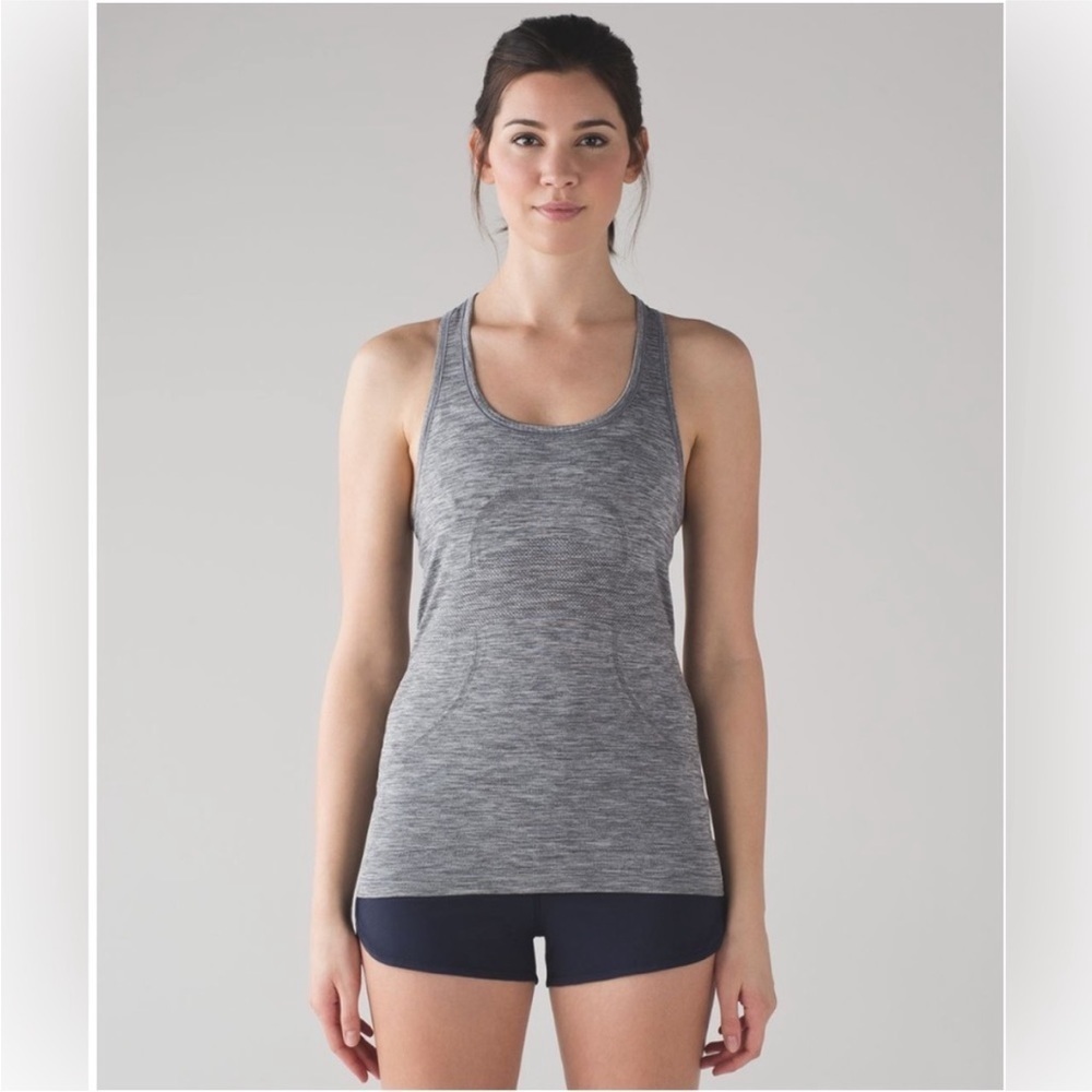Lululemon Swiftly Tech Racerback in Slate / White Size 10 - Picture 2 of 7